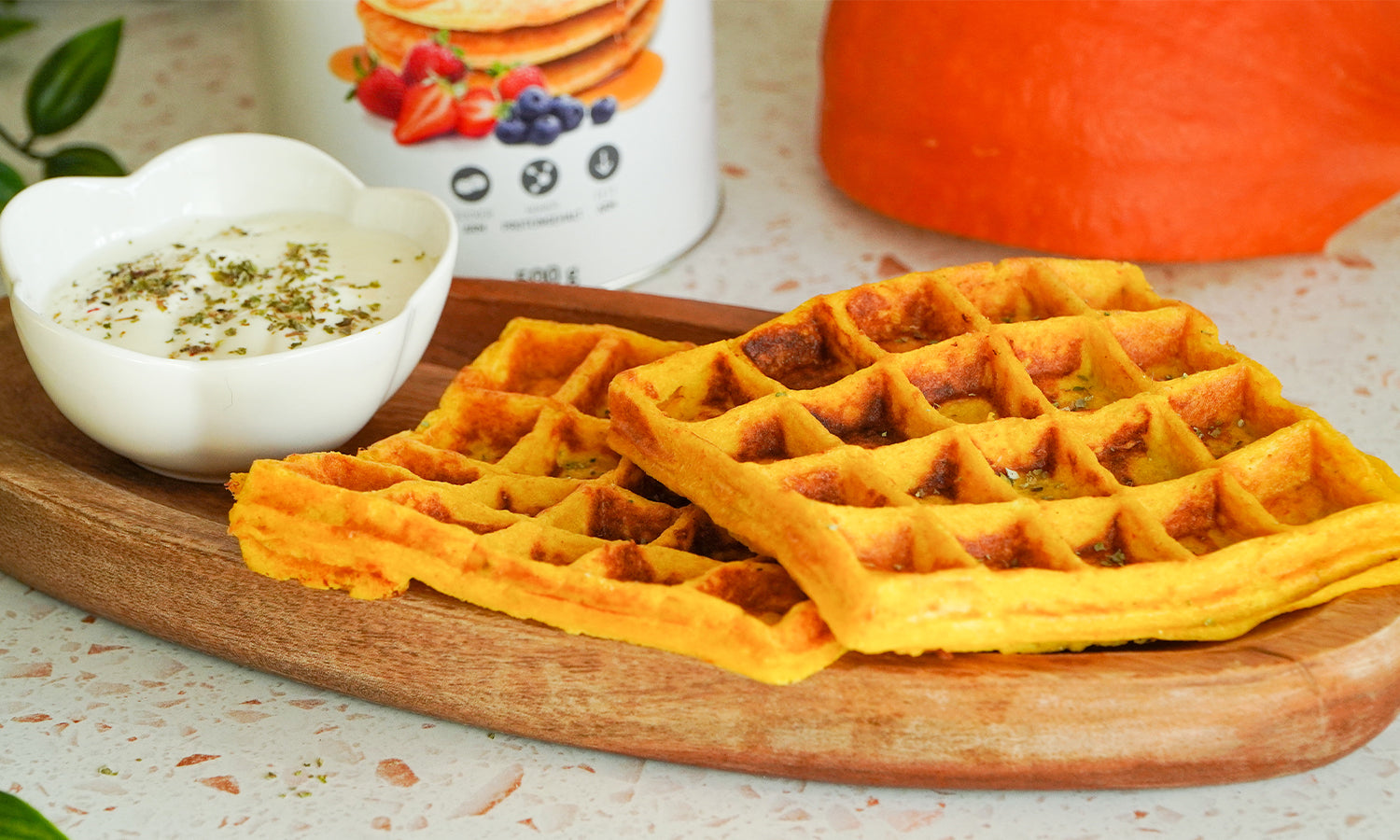 Käsige Kürbis-Waffeln