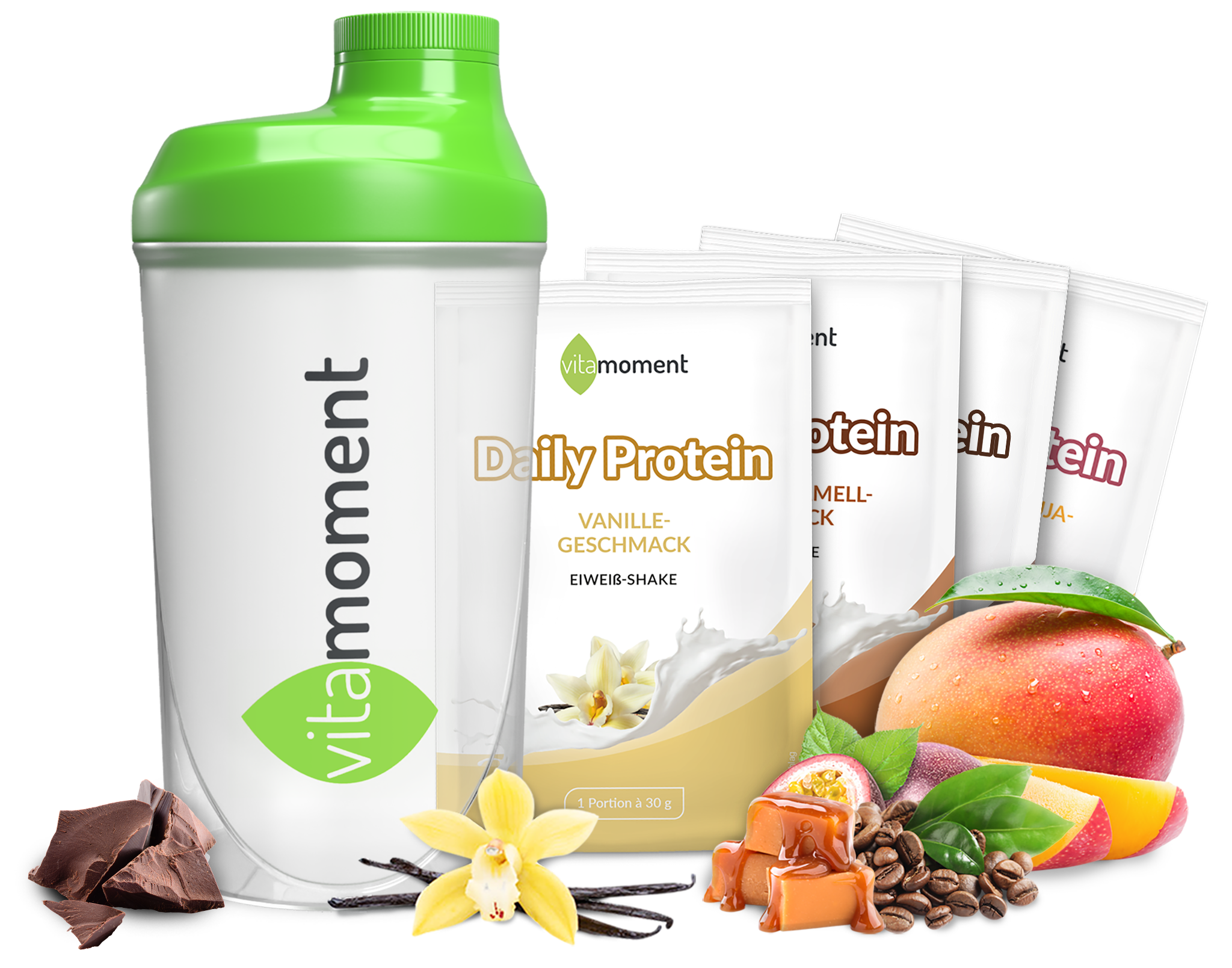 VitaMoment Shaker + 4 Daily Protein Proben - VitaMoment Produkt