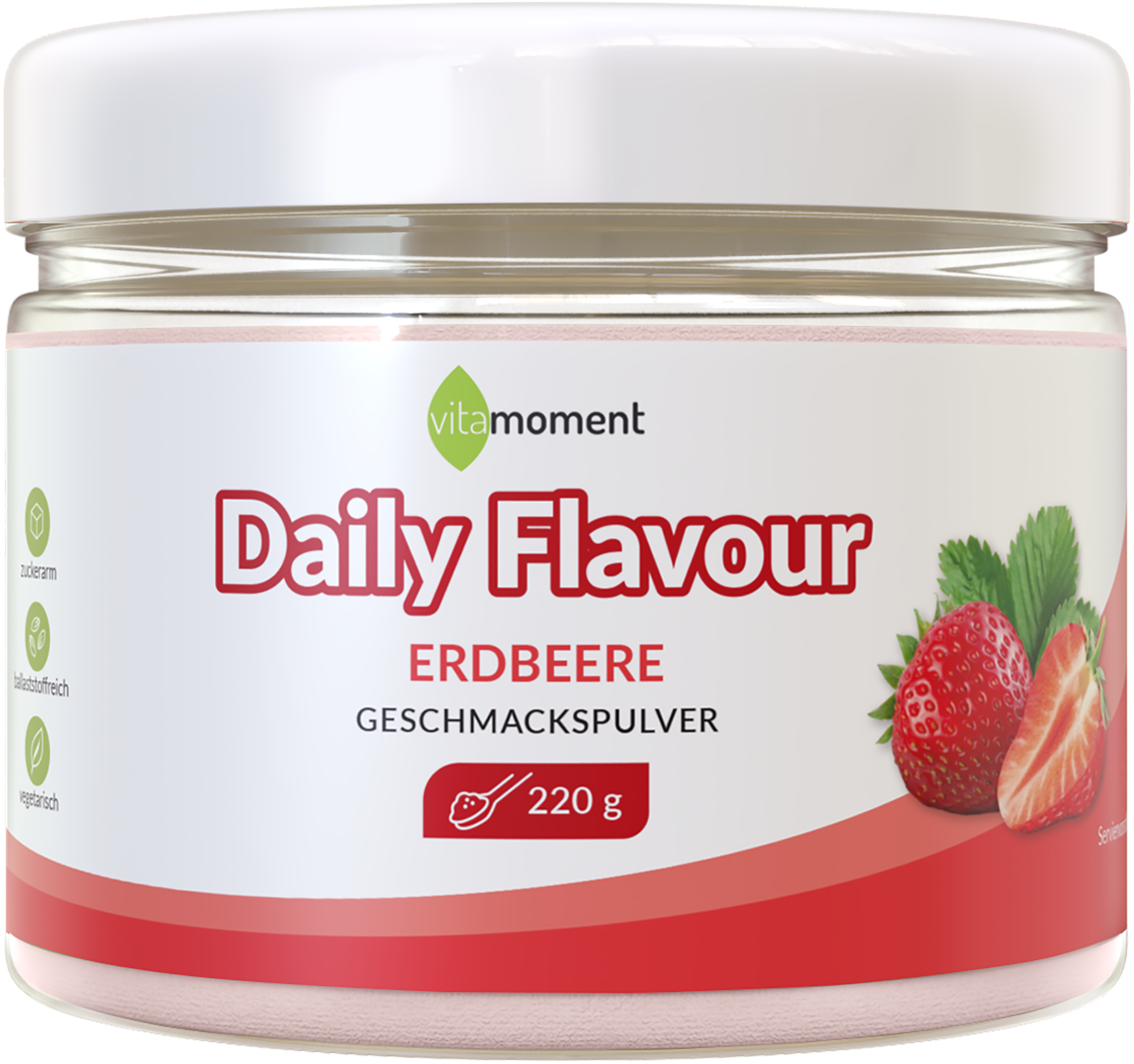 Daily Flavour Geschmackspulver (Club) - Erdbeer - VitaMoment Produkt