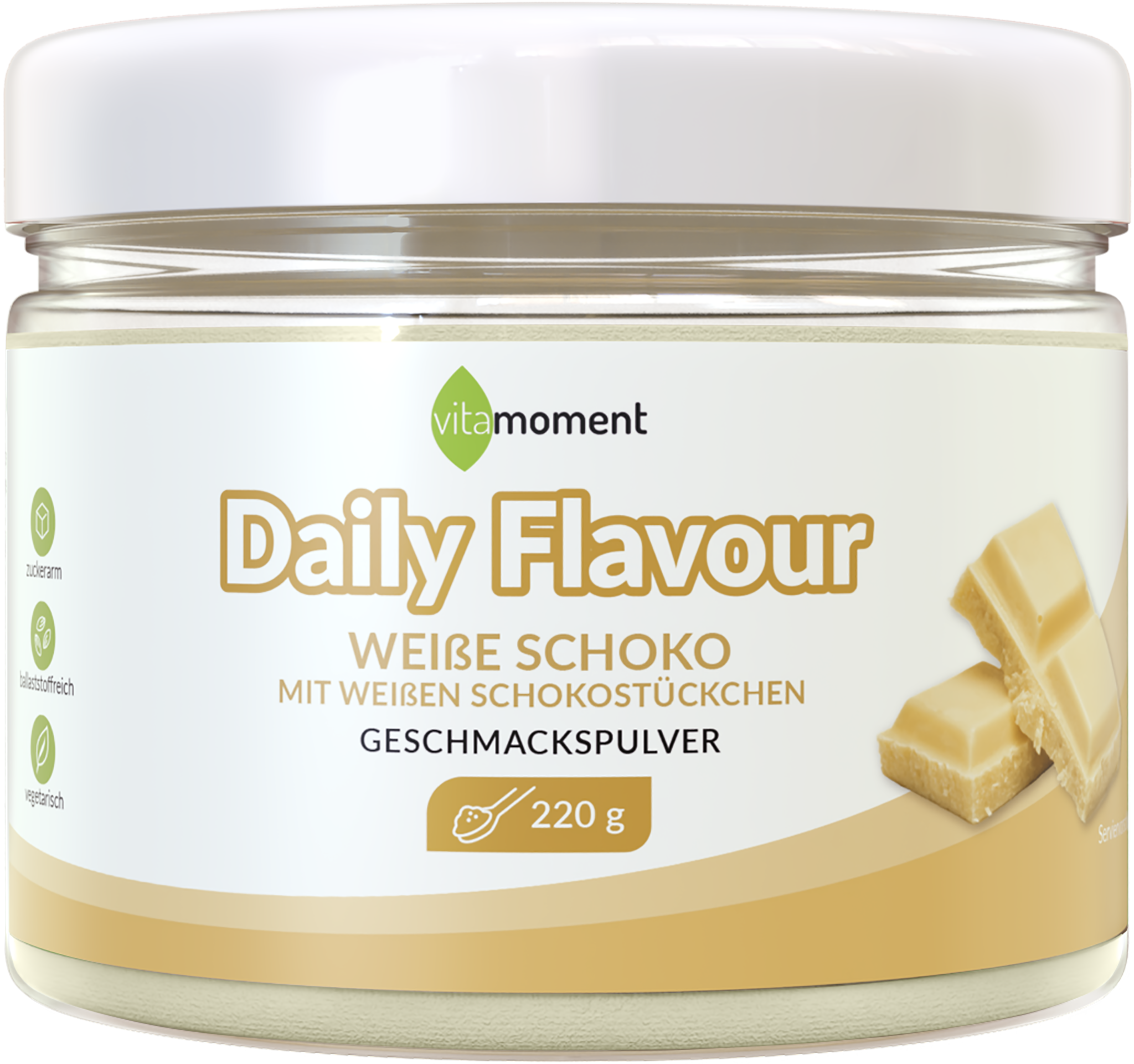 Daily Flavour Geschmackspulver (Club) - Weiße Schoko - VitaMoment Produkt