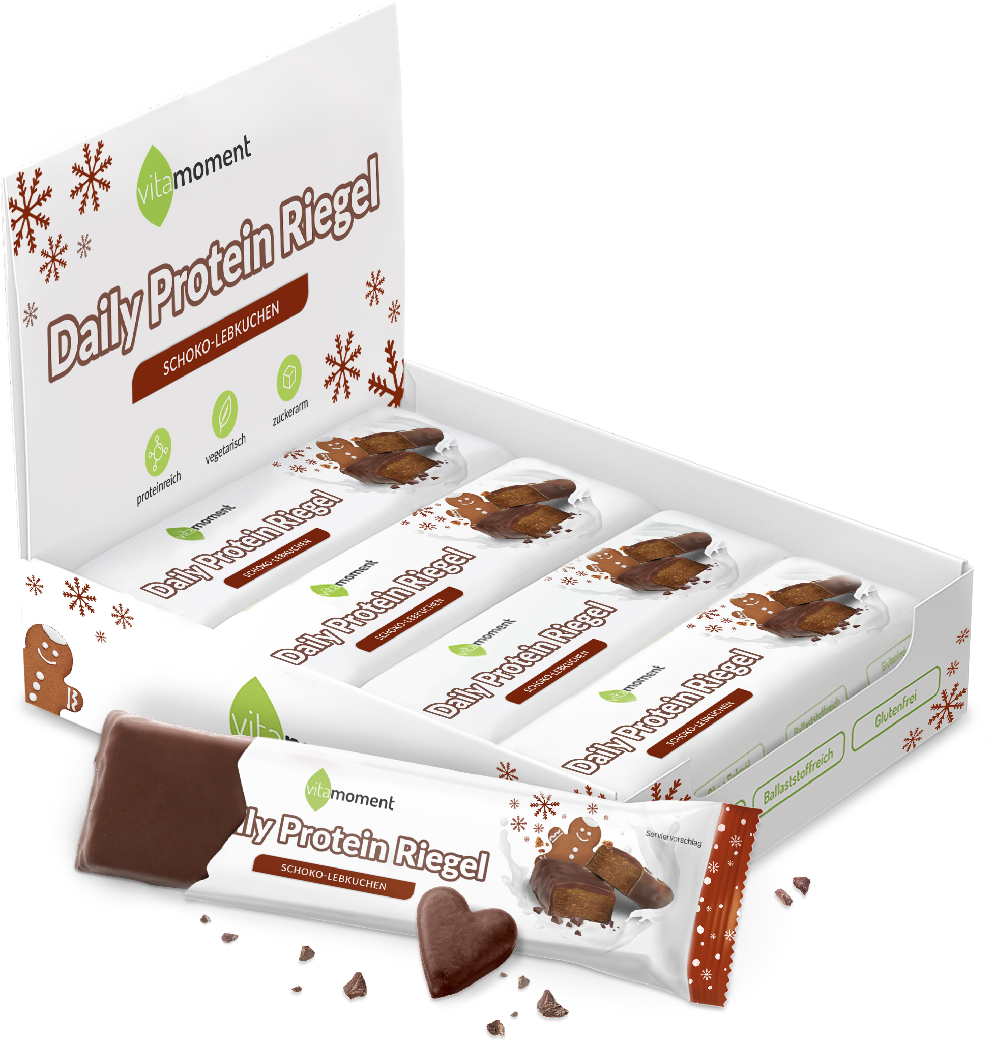 Daily Protein Riegel - Schoko-Lebkuchen, 12er Box - VitaMoment Produkt