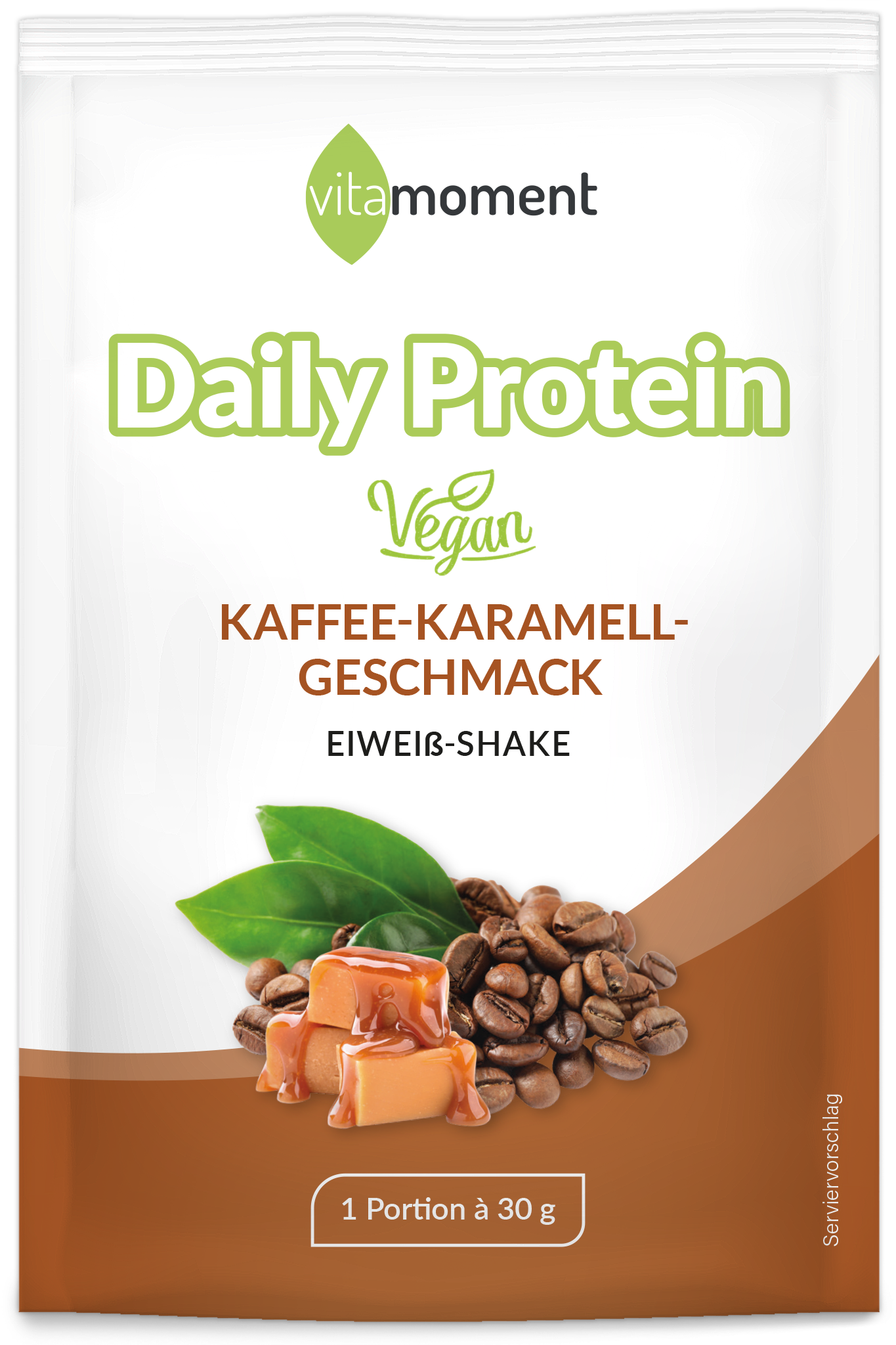 Daily Protein Shake Vegan - Kaffee-Karamell, 30g (Probe) - VitaMoment Produkt