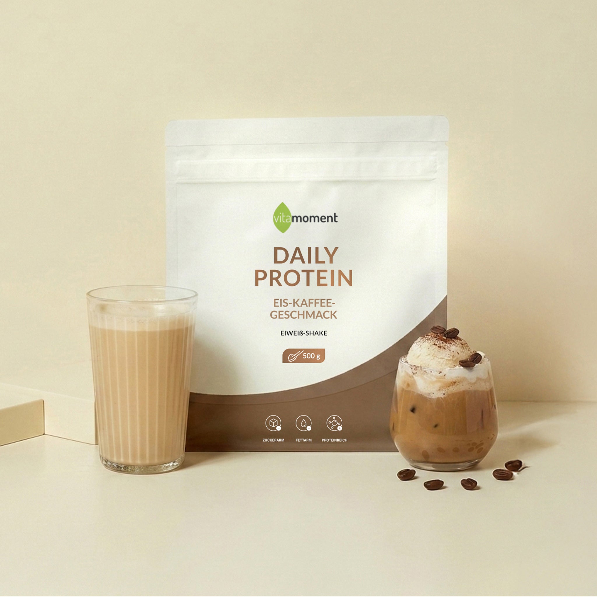Daily Protein Shake - Eis-Kaffee, 500g - VitaMoment Produkt